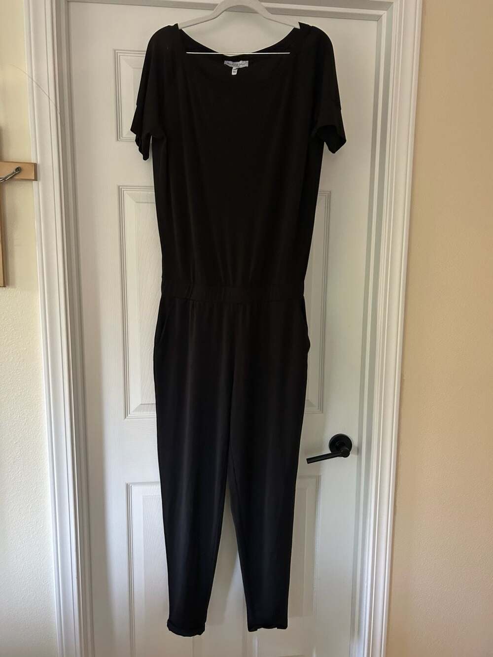 Michael Stars Black Short Sleeve Elastic Waist Jumpsuit Style EEDCP80 Size S